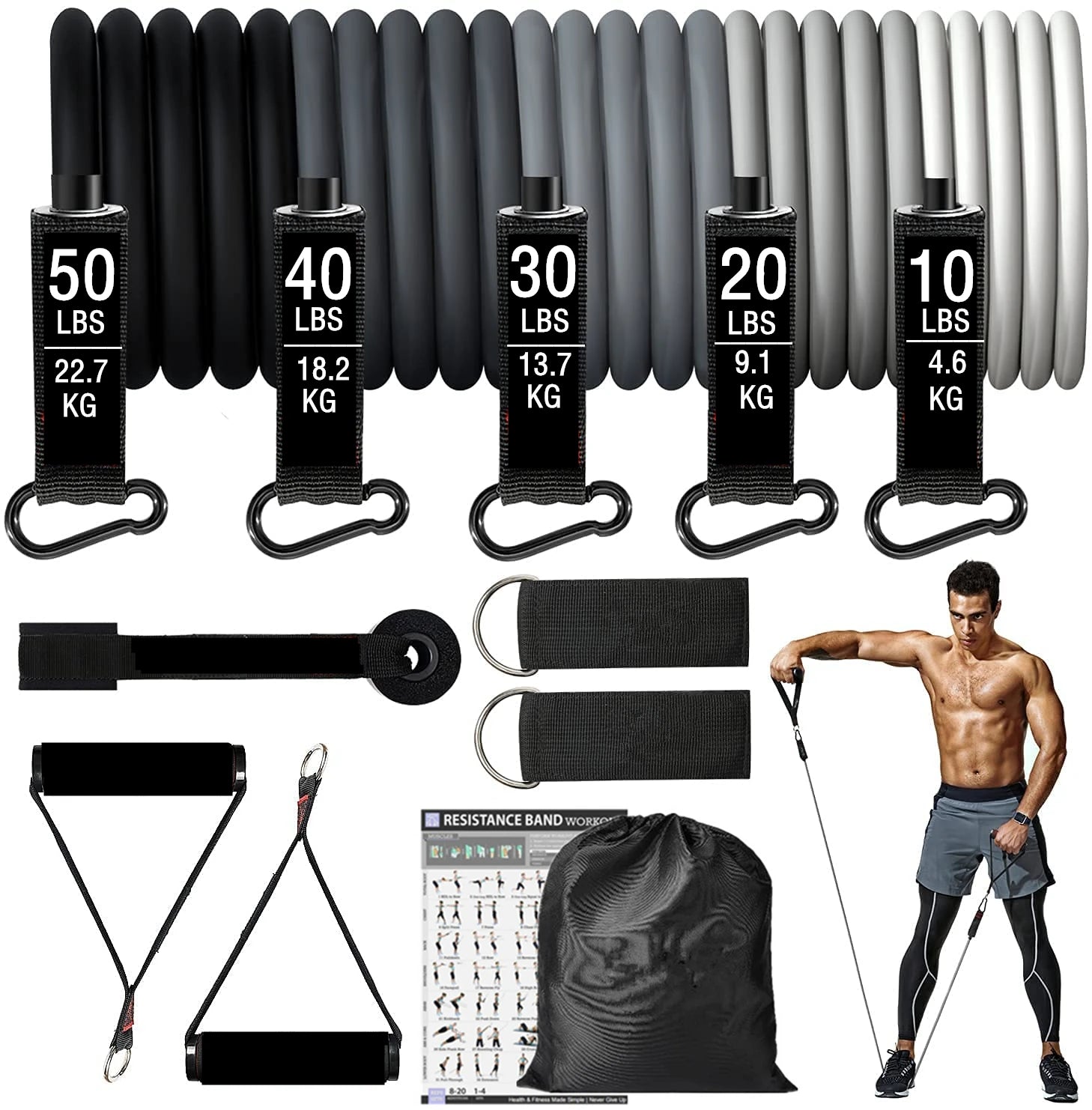Resistance Loop Bands – Strength Training for Legs, Butt, Yoga & CrossFit. - Bellforia